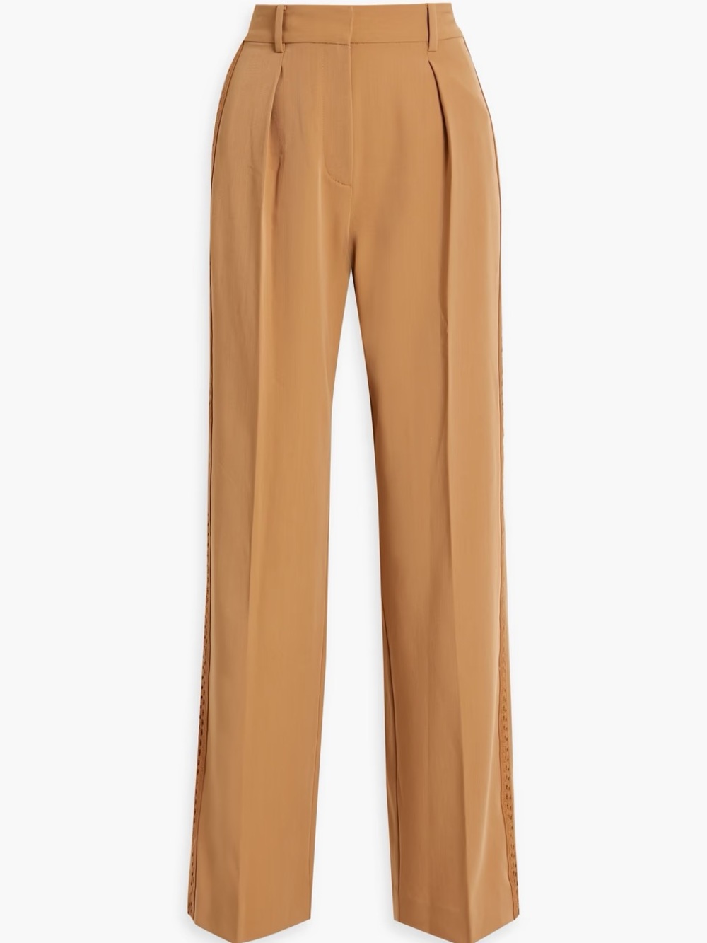 DEREK LAM 10 CROSBY Delta crochet-trimmed twill wide-leg pants